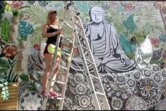 Mosaico Mural Buda -Mariana Tomio - detalle